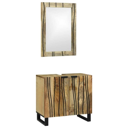 vidaXL Set di mobili per il bagno 2 pcs Marrone Standard