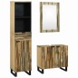 vidaXL Set di mobili per il bagno con cassetto con lo scaffale con archiviazione con porta con specchio 3 pcs Marrone Alto vidaXL Set di mobili per il bagno con cassetto con lo scaffale con archiviazione con porta con specchio 3 pcs Marrone Alto