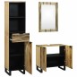 vidaXL Set di mobili per il bagno con cassetto con lo scaffale con archiviazione con porta con specchio 3 pcs Marrone Alto vidaXL Set di mobili per il bagno con cassetto con lo scaffale con archiviazione con porta con specchio 3 pcs Marrone Alto