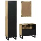 vidaXL Set di mobili per il bagno con cassetto con lo scaffale con archiviazione con porta con specchio 3 pcs Marrone Alto vidaXL Set di mobili per il bagno con cassetto con lo scaffale con archiviazione con porta con specchio 3 pcs Marrone Alto