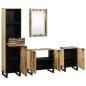 vidaXL Set di mobili per il bagno con cassetto con lo scaffale 4 pcs Marrone Large vidaXL Set di mobili per il bagno con cassetto con lo scaffale 4 pcs Marrone Large
