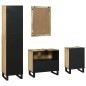 vidaXL Set di mobili per il bagno con cassetto con lo scaffale 4 pcs Marrone Large vidaXL Set di mobili per il bagno con cassetto con lo scaffale 4 pcs Marrone Large