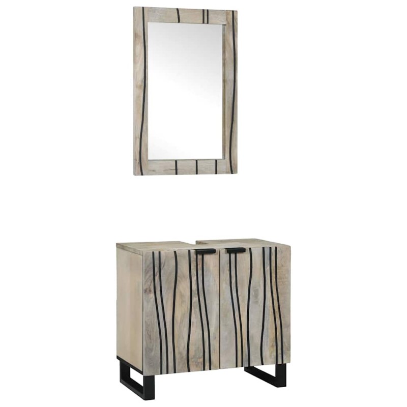 vidaXL Set di mobili per il bagno 2 pcs Bianco 62 x 33 x 58 cm