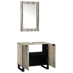 vidaXL Set di mobili per il bagno 2 pcs Bianco 62 x 33 x 58 cm