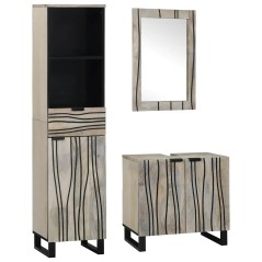 vidaXL Set di mobili per il bagno 3 pcs Bianco 38 x 33 x 160 cm
