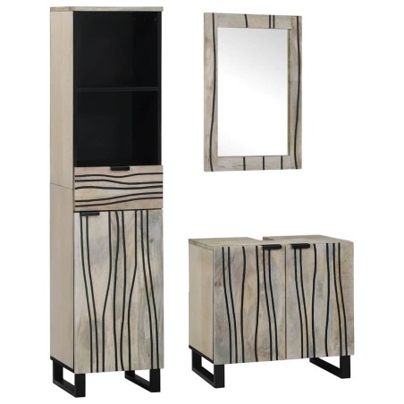 vidaXL Set di mobili per il bagno 3 pcs Bianco 38 x 33 x 160 cm