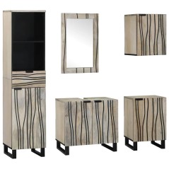 vidaXL Set di mobili per il bagno 5 pcs Marrone Noce 38 x 33 x 160 cm