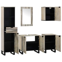 vidaXL Set di mobili per il bagno 5 pcs Marrone Noce 38 x 33 x 160 cm