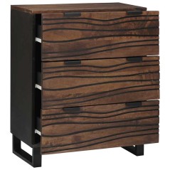 vidaXL Sideboards con cassetto con archiviazione 2 pcs Marrone Media Legno Massello
