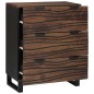 vidaXL Sideboards con cassetto con archiviazione 2 pcs Marrone Media Legno Massello