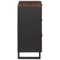 vidaXL Sideboards con cassetto con archiviazione 2 pcs Marrone Media Legno Massello