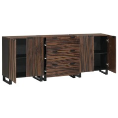 vidaXL Set di mobili per il bagno con cassetto con lo scaffale 3 pcs Marrone Large