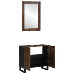 vidaXL Set di mobili per il bagno 2 pcs Noce Marrone Standard