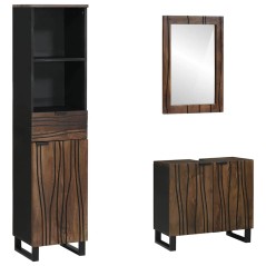 vidaXL Set di mobili per il bagno 3 pcs Marrone Noce 38 x 33 x 160 cm