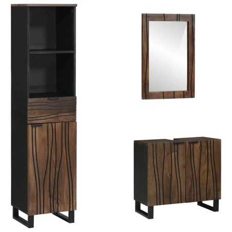 vidaXL Set di mobili per il bagno 3 pcs Marrone Noce 38 x 33 x 160 cm