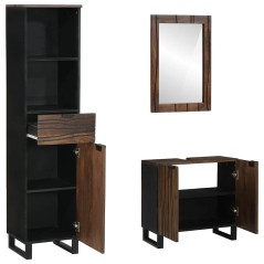 vidaXL Set di mobili per il bagno 3 pcs Marrone Noce 38 x 33 x 160 cm