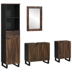 vidaXL Set di mobili per il bagno 4 pcs Bianco 38 x 33 x 160 cm