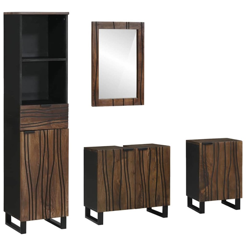 vidaXL Set di mobili per il bagno 4 pcs Bianco 38 x 33 x 160 cm