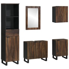 vidaXL Set di mobili per il bagno 5 pcs Bianco 38 x 33 x 160 cm