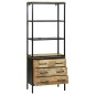 Highboard vidaXL 70x35x180 cm Legno Mango Grezzo Solido