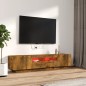 Set Mobili TV 2pz con Luci LED Rovere Fumo in Legno Multistrato Set Mobili TV 2pz con Luci LED Rovere Fumo in Legno Multistrato