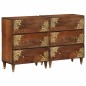 vidaXL Credenze 2 pz Marrone Miele 60x33.5x75 cm Legno massello di mango vidaXL Credenze 2 pz Marrone Miele 60x33.5x75 cm Legno massello di mango