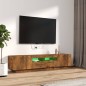 Set Mobili TV 2pz con Luci LED Rovere Fumo in Legno Multistrato Set Mobili TV 2pz con Luci LED Rovere Fumo in Legno Multistrato