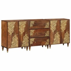 Set Mobili Bagno vidaXL 3 Pezzi Legno Massello di Mango