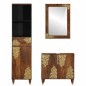 Set di Mobili da Bagno vidaXL 3 Pezzi Legno Massello di Mango Grezzo