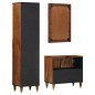 Set di Mobili da Bagno vidaXL 3 Pezzi Legno Massello di Mango Grezzo