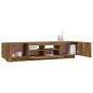 Set Mobili TV 2pz con Luci LED Rovere Fumo in Legno Multistrato Set Mobili TV 2pz con Luci LED Rovere Fumo in Legno Multistrato