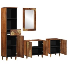 Set di Mobili per Bagno vidaXL in Legno Massello di Mango (4 Pezzi)