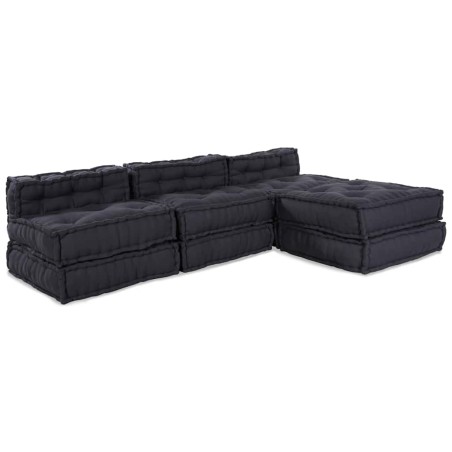vidaXL Pouff modulari , 4 pz in tessuto antracite
