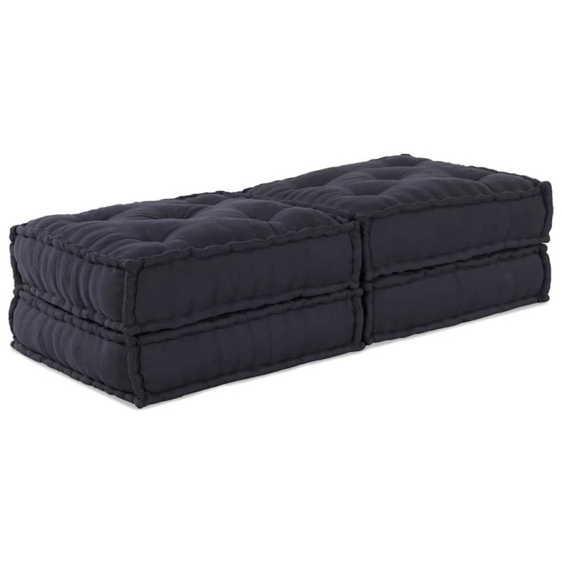 vidaXL Pouffes Modulari , 2 pezzi in Tessuto Antracite vidaXL Pouffes Modulari , 2 pezzi in Tessuto Antracite