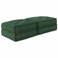 vidaXL Pouffes Modulari da 2 Pezzi in Tessuto Verde