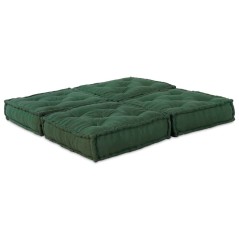 vidaXL Pouffes Modulari da 2 Pezzi in Tessuto Verde