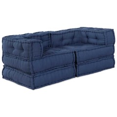 vidaXL Pouf modulari , 2 pezzi in tessuto indigo