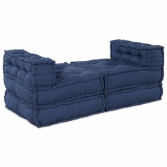 vidaXL Pouf Modulari - 4 Pezzi in Tessuto Indaco