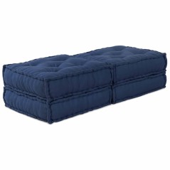vidaXL Pouf modulari - 2 pezzi in tessuto indigo