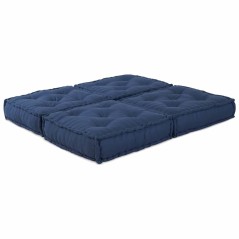 vidaXL Pouf modulari - 2 pezzi in tessuto indigo