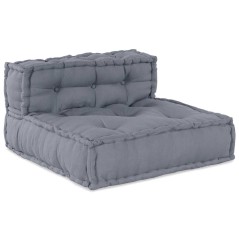 vidaXL Pouff modulare convertibile per 4 persone in tessuto grigio