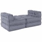 vidaXL Pouff modulare convertibile per 4 persone in tessuto grigio vidaXL Pouff modulare convertibile per 4 persone in tessuto grigio