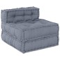 vidaXL Pouff modulare convertibile per 4 persone in tessuto grigio vidaXL Pouff modulare convertibile per 4 persone in tessuto grigio