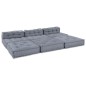 vidaXL Pouff modulare convertibile per 4 persone in tessuto grigio vidaXL Pouff modulare convertibile per 4 persone in tessuto grigio