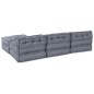 vidaXL Pouff modulare convertibile per 4 persone in tessuto grigio vidaXL Pouff modulare convertibile per 4 persone in tessuto grigio