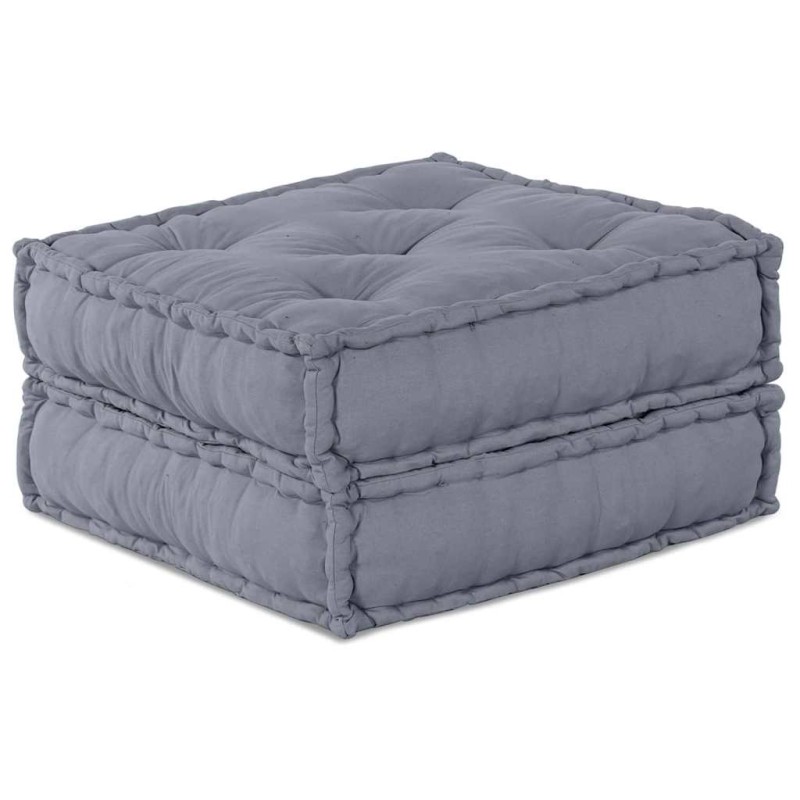vidaXL Pouf Sofà Modulare a 2 Posti Convertibile in Tessuto Grigio di vidaXL Pouf Sofà Modulare a 2 Posti Convertibile in Tessuto Grigio di