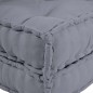 vidaXL Pouf Sofà Modulare a 2 Posti Convertibile in Tessuto Grigio di vidaXL Pouf Sofà Modulare a 2 Posti Convertibile in Tessuto Grigio di