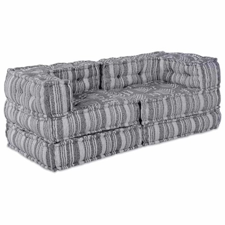 vidaXL Pouffe 2 pcs Grigio 70 x 70 x 54 cm Tessuto