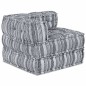 vidaXL Pouffe Sofa Modulare per 4 Persone che Diventa un Letto in Tessuto Grigio Chiaro