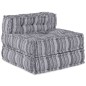 vidaXL Pouffe Sofa Modulare per 4 Persone che Diventa un Letto in Tessuto Grigio Chiaro